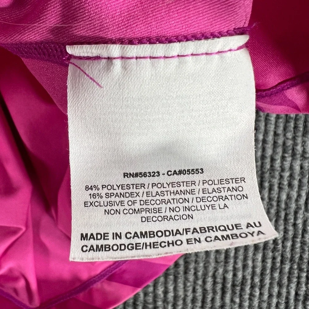 Nike Pro Dri Fit Shirt Womens Medium Pink Geometric Short Sleeve Fitted Training